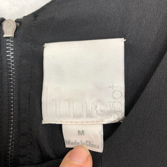 Line & Dot Women's Size Medium Black Chain Detail Sleeveless Crepe Blouse - Picture 7 of 11